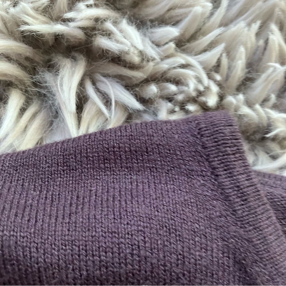 Ann Taylor - Medium Petite-Purple Sweater with Floral Accent - Picture 4 of 10